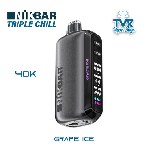 NIKBAR® Triple Chill 40K - Grape Ice (POD Desechable)