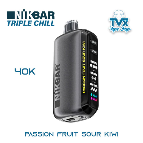 NIKBAR® Triple Chill 40K - Passion Fruit Sour Kiwi (POD Desechable)