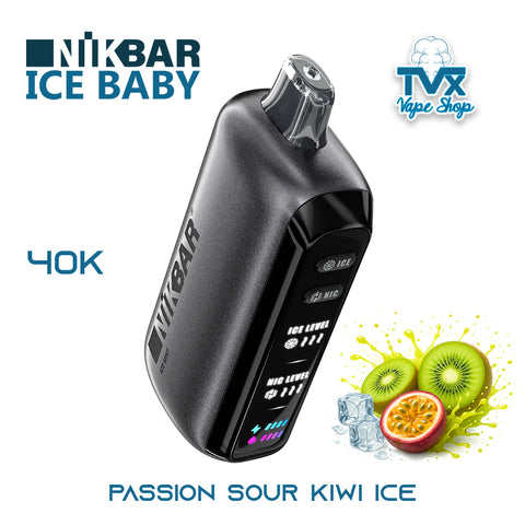 NIKBAR® Ice Baby 40K - Passion Sour Kiwi Ice (POD Desechable)