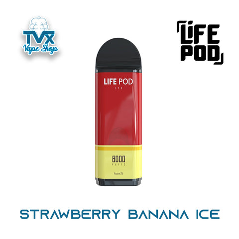 Life Pod® Eco Pro 8K - Strawberry Banana Ice (Cartucho Desechable)
