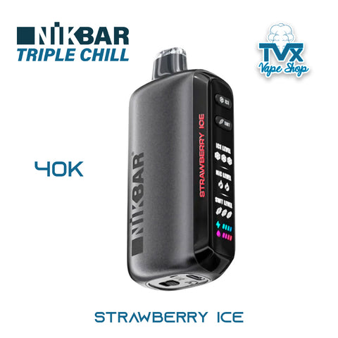 NIKBAR® Triple Chill 40K - Strawberry Ice (POD Desechable)